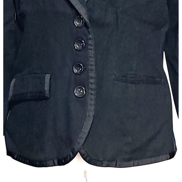 Black Merona Blazer Jacket Womens Size L Fitted - Picture 3 of 11